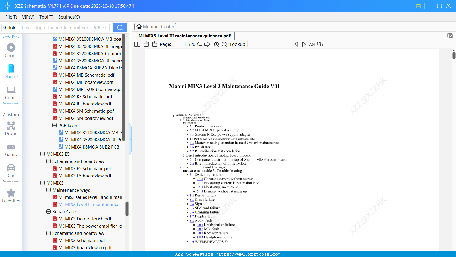 Xiaomi Mi MIX3 Level III Maintenance Guidance